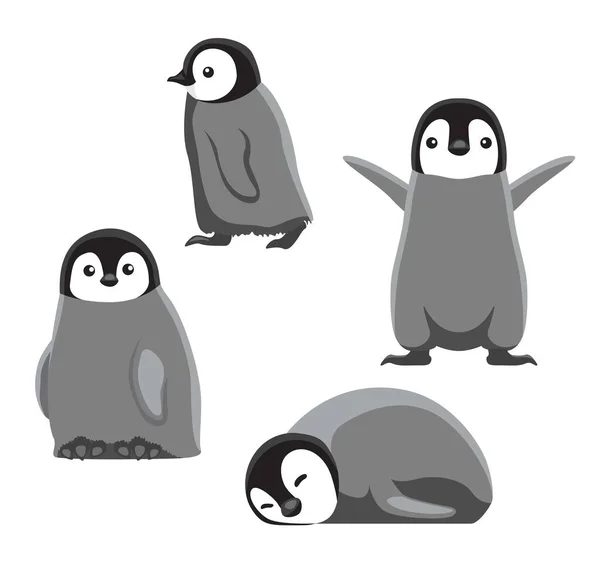 Baby Penguin Roztomilý Karikatura Vektorové Ilustrace — Stockový vektor