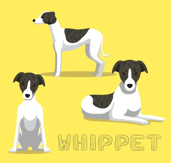 Pes Whippet Cartoon Vector Illustration — Stockový vektor