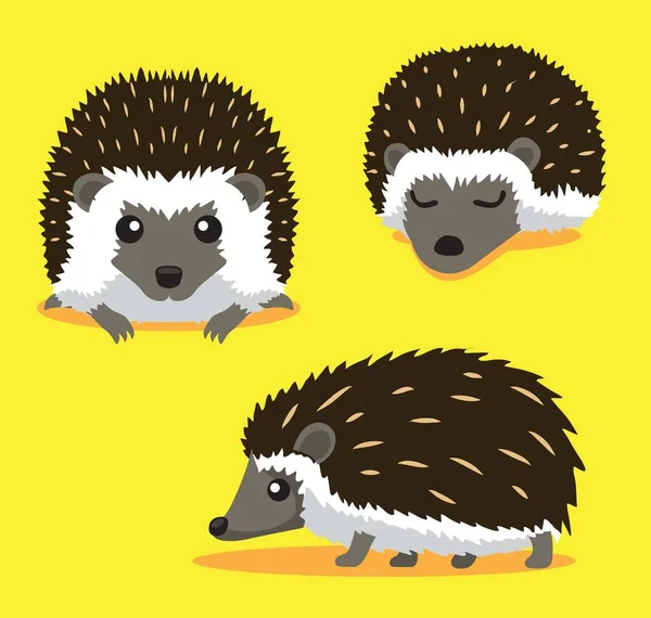 Bonito Hedgehog Cartoon Vector Ilustração —  Vetores de Stock