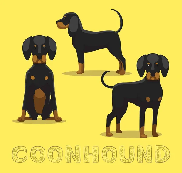 Dog Coonhound Cartoon Vector Illustration — Stockvektor