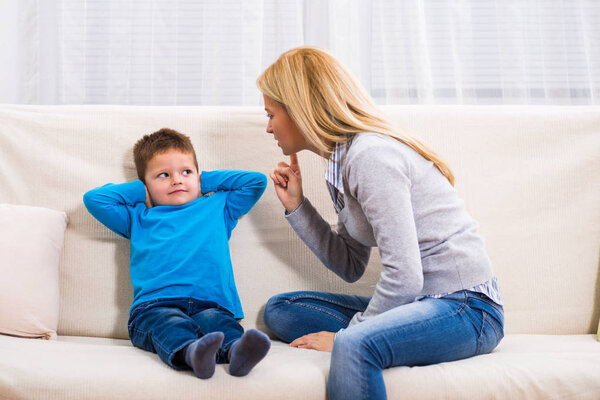 Mother angry at her son