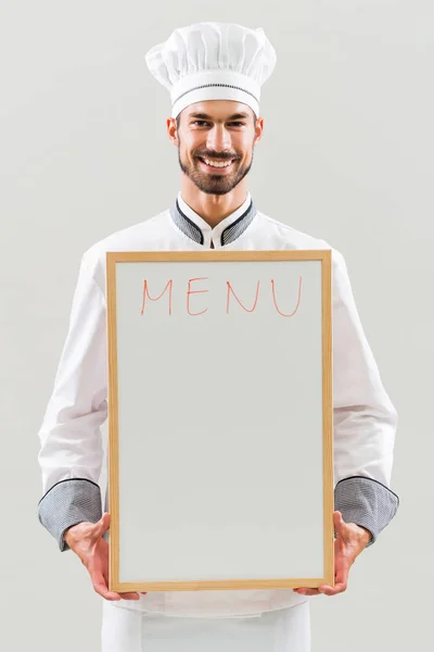 Chef-kok vertoont whiteboard — Stockfoto