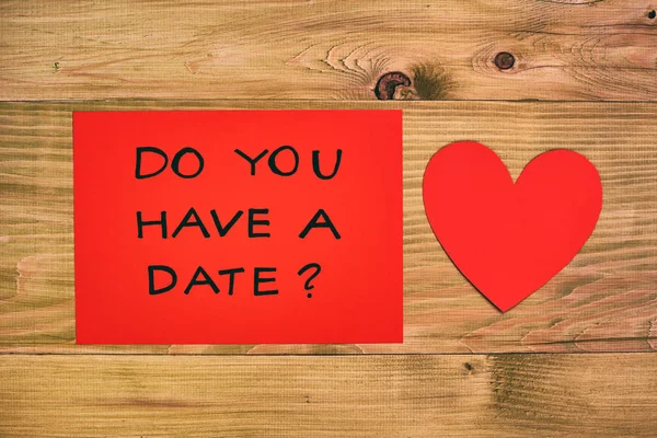 Papier Rouge Avec Question Avez Vous Une Date Coeur Sur — Photo
