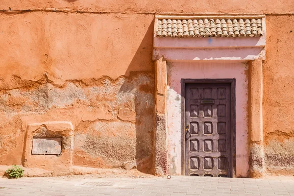 Ahşap Eski Kapı Fas Taki Evin Bir Kısmı — Stok fotoğraf