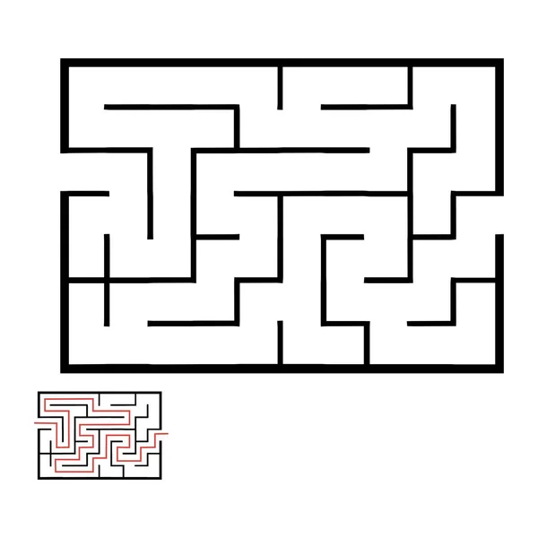 Illustration Mit Einfachem Labyrinth Labyrinth Rätsel Für Kinder Baby Puzzle — Stockvektor