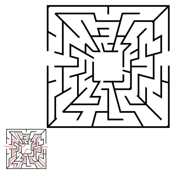 用迷宫说明 给孩子们解开迷宫 婴儿进进出出难题 儿童谜语游戏 — 图库矢量图片