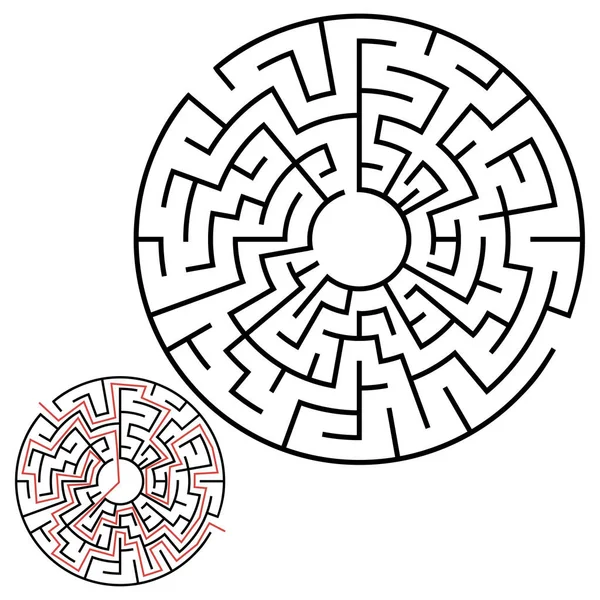 Illustratie Met Labyrint Doolhof Raadsel Voor Kinderen Baby Puzzel Met — Stockvector