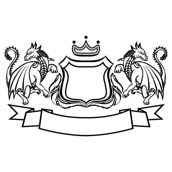 Элемент Дизайна Гербом Рисунками Геральдика Логотип — стоковый вектор