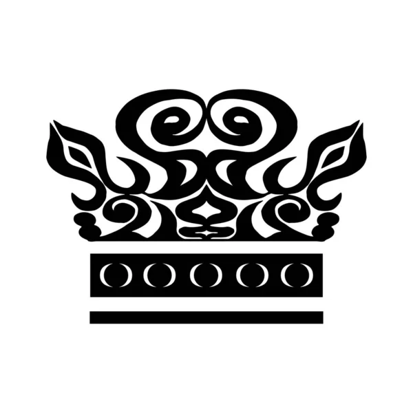 Illustration Shape Crown Tattoo Design Element Heraldry Logo Concept Art — ストックベクタ