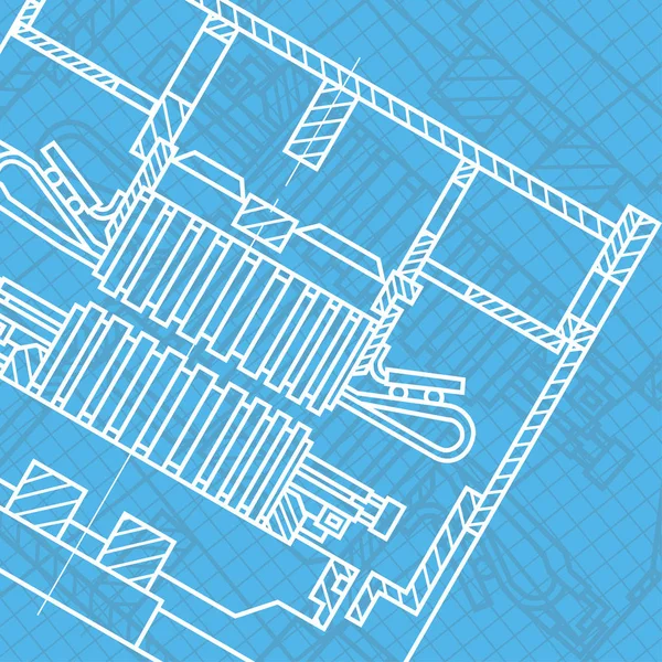 Antecedentes Abstratos Com Planta Técnica Mecânica Ilustração Engenharia — Vetor de Stock