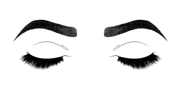 Kadın Gözü Kaşları Kirpikleri Olan Bir Resim Makyaj Bak Dövme — Stok Vektör