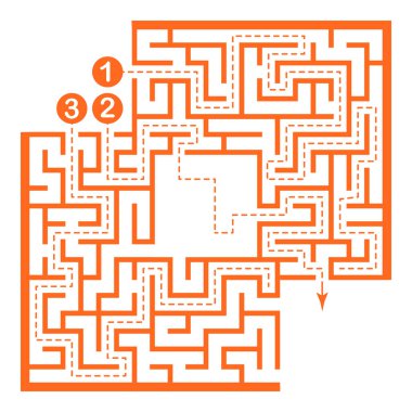 Labirentte resimleriniz, çocuklar için labirent bilmeceleri. Giriş ve çıkışı olan bebek bulmacası. Çocuklar bilmece oyunu.