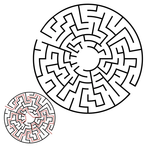 Ilustrace Labyrintem Bludiště Pro Děti Dětská Skládačka Vchodem Východem Dětská — Stockový vektor
