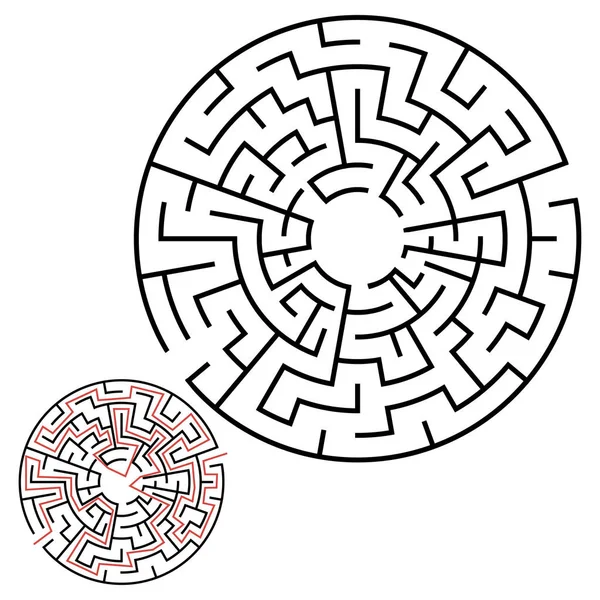 Illustration Labyrinth Maze Conundrum Kids Baby Puzzle Entry Exit Children — Stock Vector