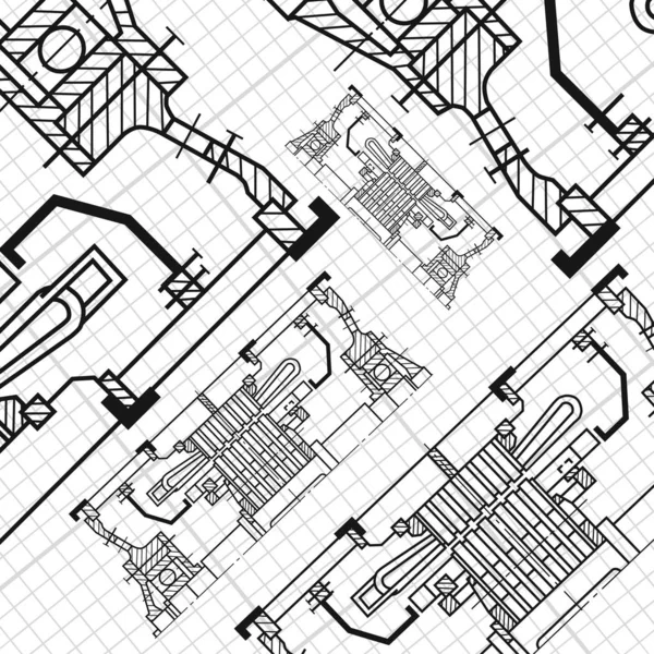 Antecedentes Abstratos Com Planta Técnica Mecânica Ilustração Engenharia — Vetor de Stock