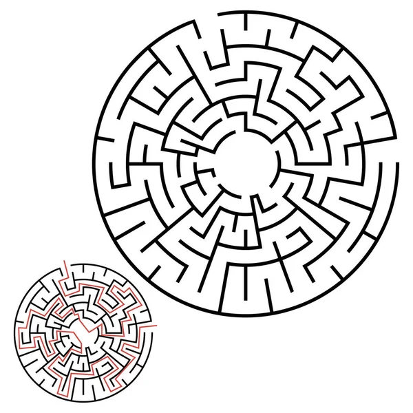 Illustration Avec Labyrinthe Énigme Labyrinthe Pour Les Enfants Puzzle Bébé — Image vectorielle