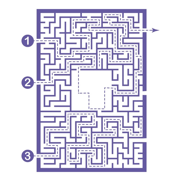 Ilustrace Labyrintem Bludiště Pro Děti Dětská Skládačka Vchodem Východem Dětská — Stockový vektor