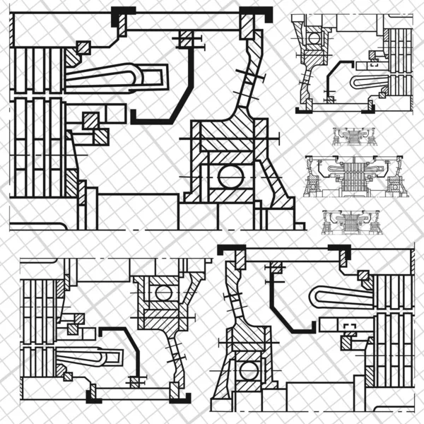 Antecedentes Abstratos Com Planta Técnica Mecânica Ilustração Engenharia — Vetor de Stock