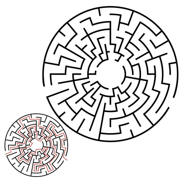 Illustration Avec Labyrinthe Énigme Labyrinthe Pour Les Enfants Puzzle Bébé — Image vectorielle