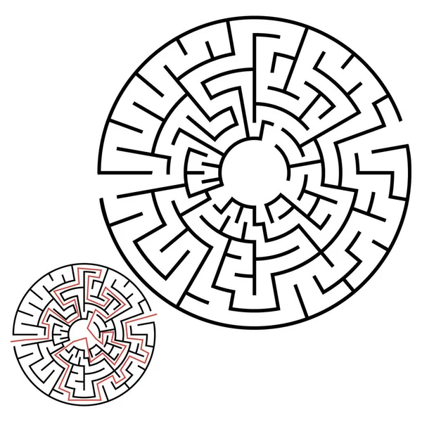 Illustration Avec Labyrinthe Énigme Labyrinthe Pour Les Enfants Puzzle Bébé — Image vectorielle