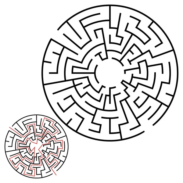 Illustration Avec Labyrinthe Énigme Labyrinthe Pour Les Enfants Puzzle Bébé — Image vectorielle