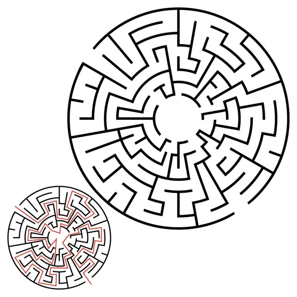Ilustrace Labyrintem Bludiště Pro Děti Dětská Skládačka Vchodem Východem Dětská Stock Ilustrace