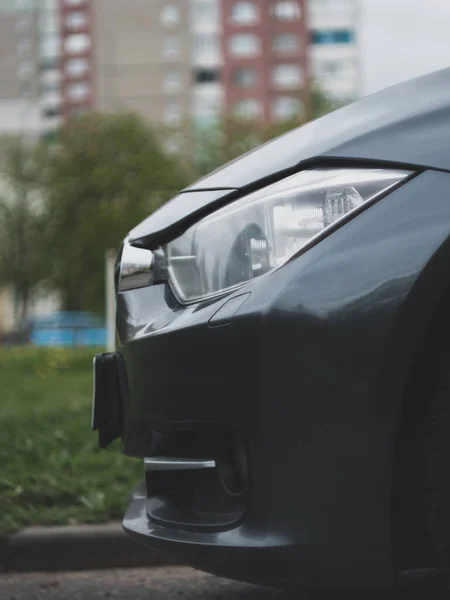 Frente Agressiva Carro Preto — Fotografia de Stock