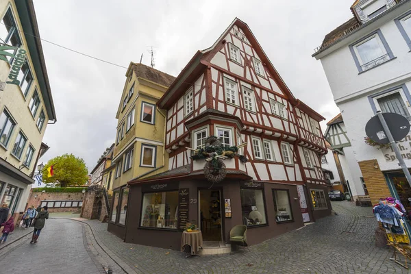 Straßenansicht einer mittelalterlichen Stadt Büdingen — Stockfoto