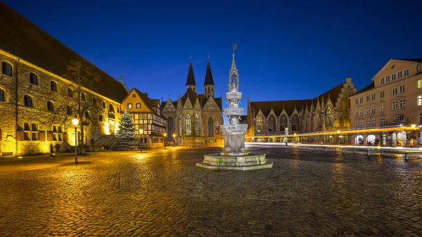 Evening light on the streets in old Braunschweig Royalty Free Stock Photos