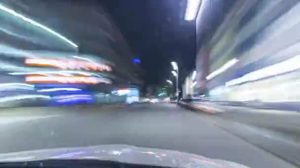 Vista hiperlapsada desde un coche por la noche. Hannover Alemania . — Vídeos de Stock