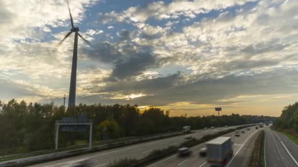 Forgalom autópályán A2 Hannoverben. TimeLapse. — Stock videók