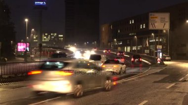 Hannover, Germany - November 01, 2017: Morning traffic on Berliner Allee in Hannover.