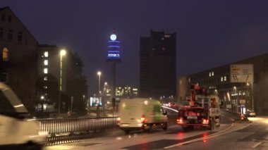 Hannover, Germany - November 01, 2017: Morning traffic on Berliner Allee in Hannover.