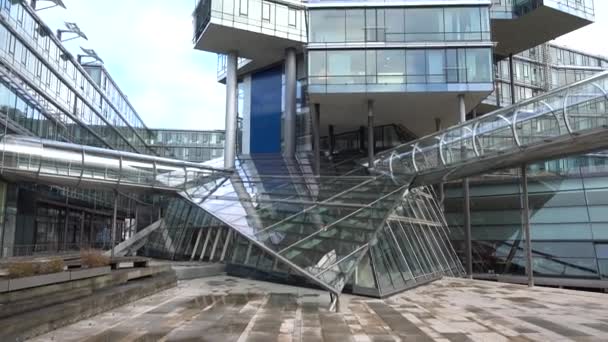 Hannover, Germany - December 04, 2017: Administrative building Nord Landesbank Nord LB in Hannover. — Stock video