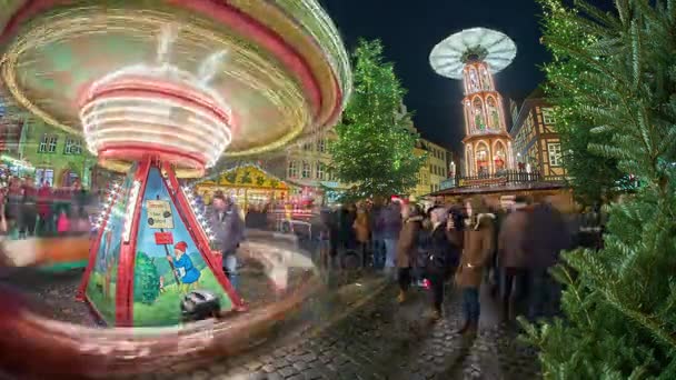 Mercado de Navidad en el histórico mercado de Hildesheim, Alemania — Vídeo de stock