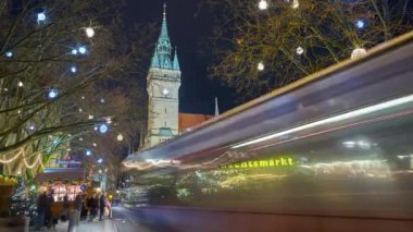 Brunswick güzel Noel Aydınlatmaları Noel haftası. Zaman atlamalı.