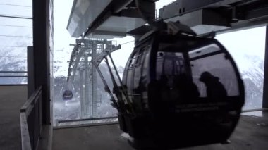 Soelden, Avusturya - 30 Mart 2018: Popüler kayak merkezi Avusturya'da Soelden görünümünü