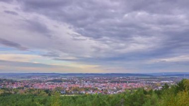 Aşağı Saksonya 'daki Goslar. Rammelsberg 'den panoramik görünüm.