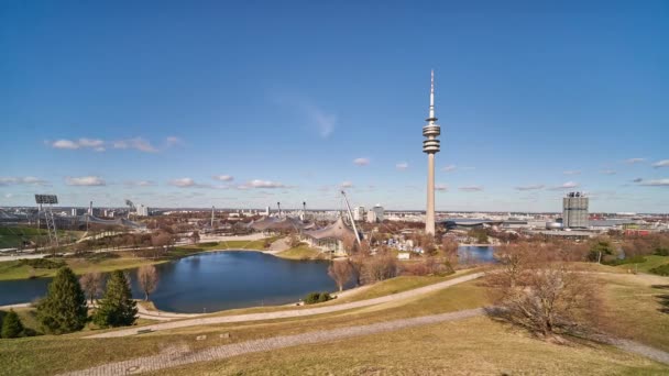 Timelapse of Olympic Park in Munchen, Germany. — Stock video