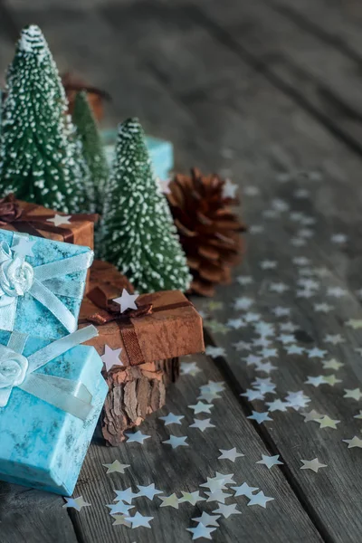 Kerstmis geschenken achtergrond — Stockfoto