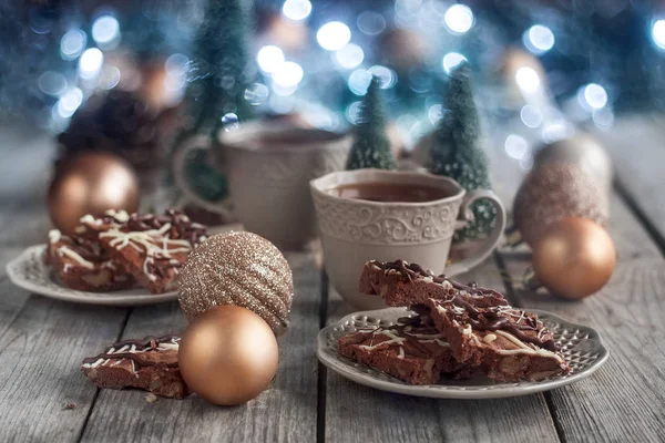 Biscuits de Noël et thé — Photo