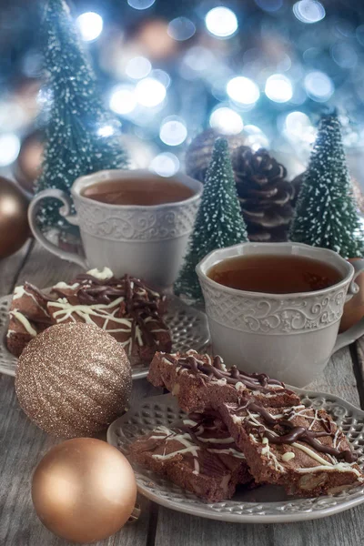 Biscuits de Noël et thé — Photo