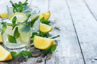 Soğutulmuş naneli limonata arka plan