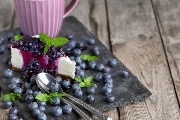 Blueberry cheesecake achtergrond — Stockfoto