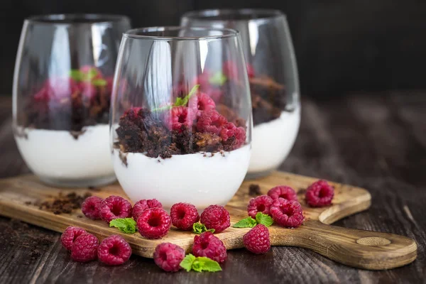 Raspberry trifle background — Stock Photo, Image