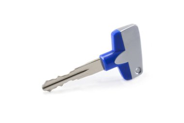 Beyaz arkaplanda fotoğraf arabasının anahtarı