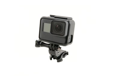 Beyaz arkaplanda fotoğraf makinesi