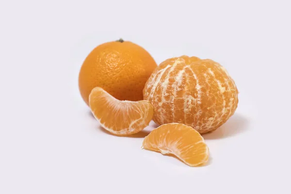 Mandarino Sfondo Bianco — Foto Stock