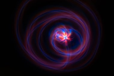 Siyah arka planda farklı bantların kaotik hareketi