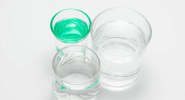 Transparent Glasses Water Studio — Stock Photo, Image